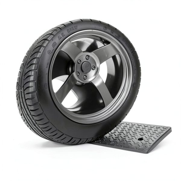5.9 in Heavy-Duty Rubber Curb Ramp 38.6" L x 15" W by CAAP DRIVEN-1