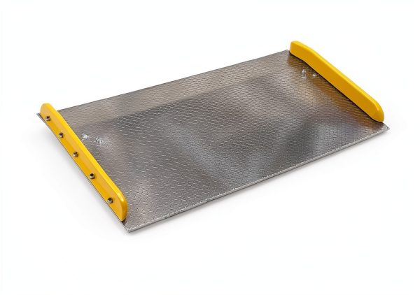 Aluminum Dock Board Vestil 72x36 in Plate with Steel Curb 10k Silver-3