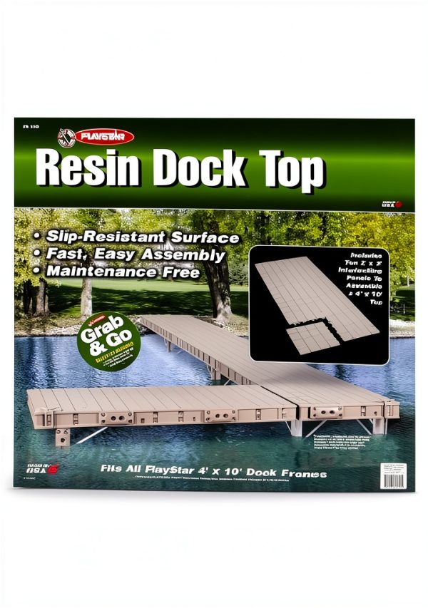 PlayStar Resin Dock Top Dock Plate Tan 2ft x 2ft for 4' x 10' Docks-0